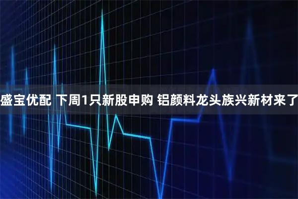 盛宝优配 下周1只新股申购 铝颜料龙头族兴新材来了
